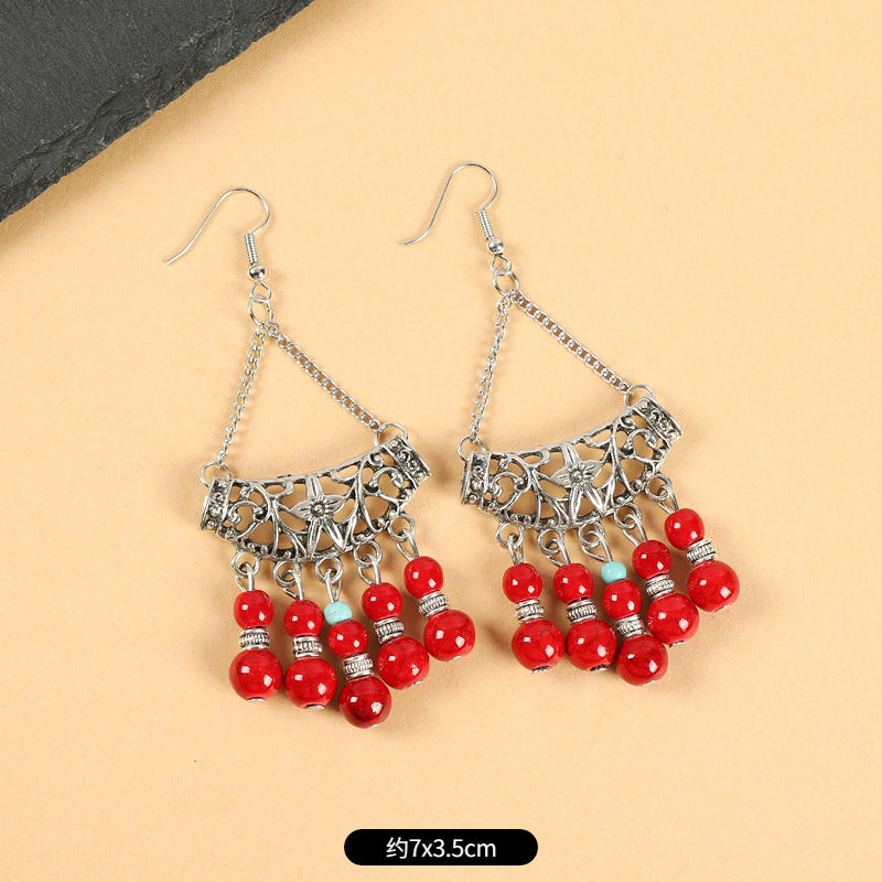 Wholesale Vintage Tassel Alloy Earrings